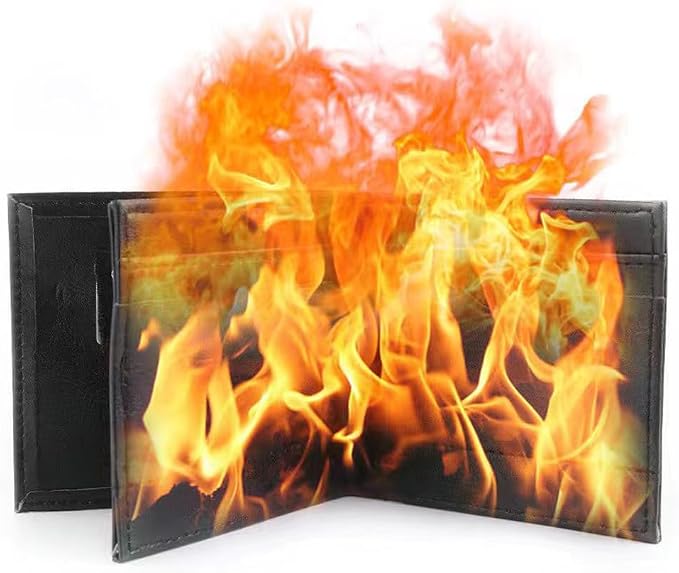 Fire Wallet Magic Trick Prop – Magic Wallet with Flame Effect, Fire Magic Wallet